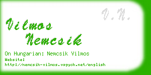 vilmos nemcsik business card